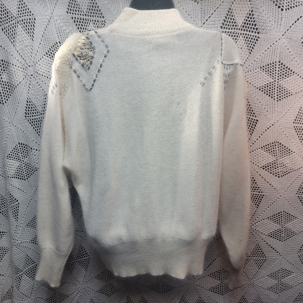 Patchwork Lambswool, Angora, Leather & Snakeskin … - image 8